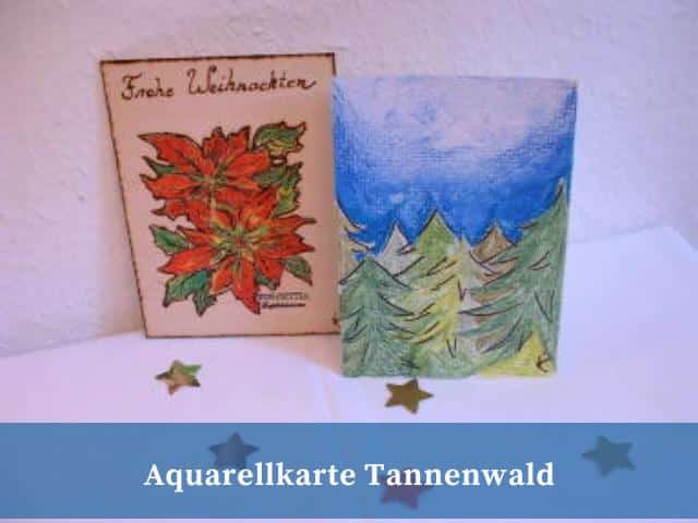 Aquarellkarte Tannenwald