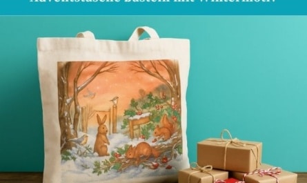 Adventstasche basteln mit Wintermotiv