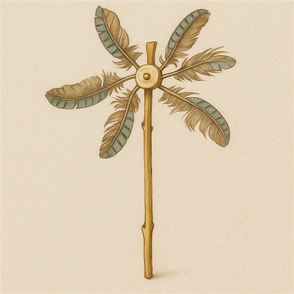 Windmühlen aus Naturmaterial -  Federn