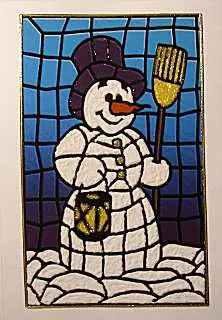 Weihnachtskarte Mit Schneemann – Für Kinder, 210 X 148 Mm, Auf 350 G/m² Leinenkarton, Mit Umschlag