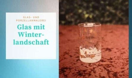 Glasmalerei: Glas mit Winterlandschaft