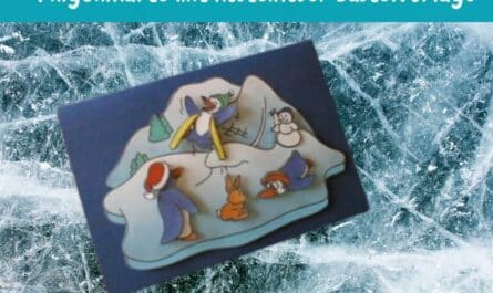 Pinguinkarte mit kostenloser Bastelvorlage