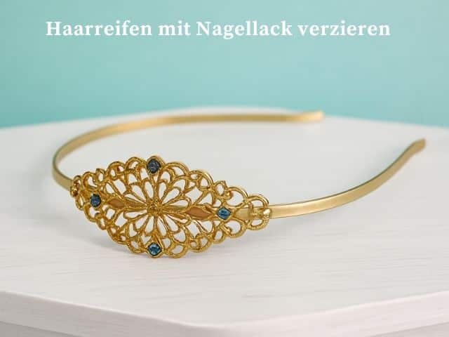 Haarreifen mit Nagellack verzieren