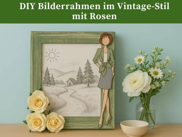 DIY Bilderrahmen im Vintage-Stil mit Rosen