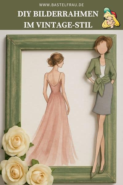 DIY Bilderrahmen im Vintage-Stil mit Rosen