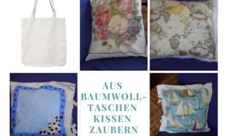 Aus Baumwolltaschen Kissen zaubern