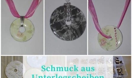Schmuck aus Unterlegscheiben - in Decoupage