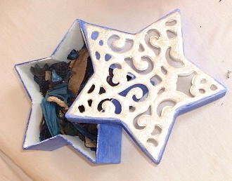Potpourridose in Sternenform mit Candlepaint