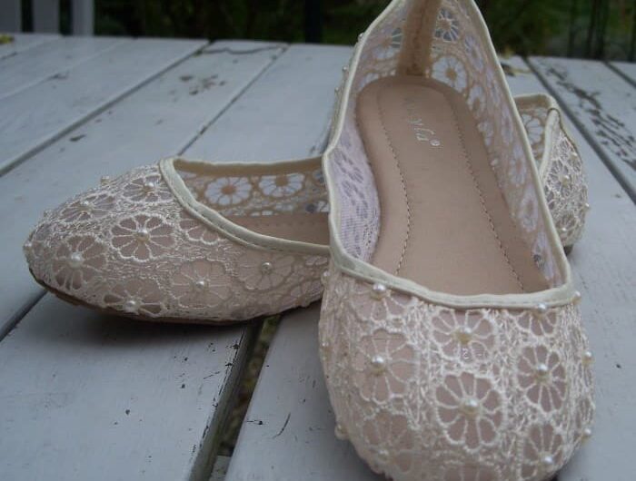 Spitzenballerinas mit Halbperlen