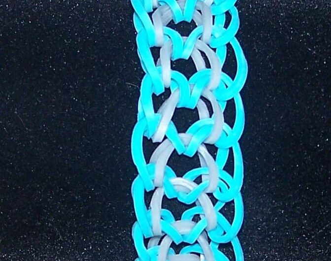 Rubberbands mit der Gabel – Armband mit Drachenschuppen-Muster