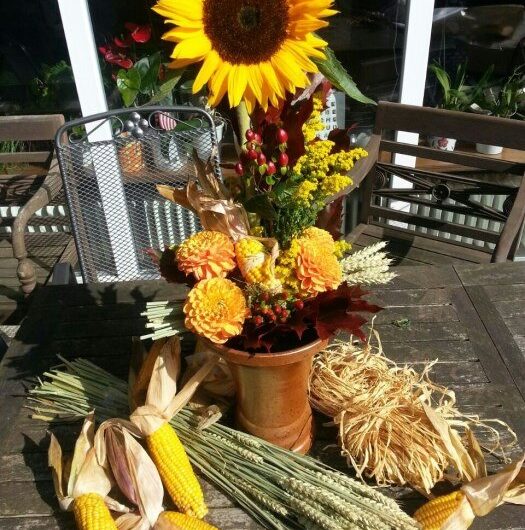 Herbststrauß mit Sonnenblume