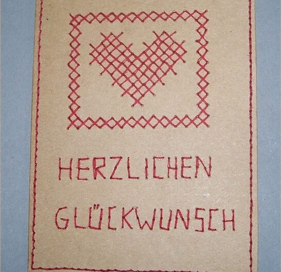 Bestickte Grußkarte