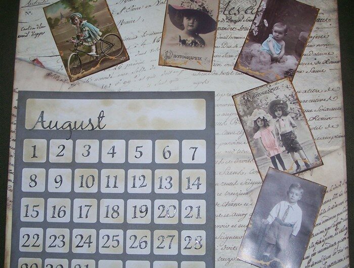 Kalenderblatt mit Vintagefotos