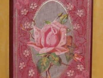 Vintagerose auf Karte