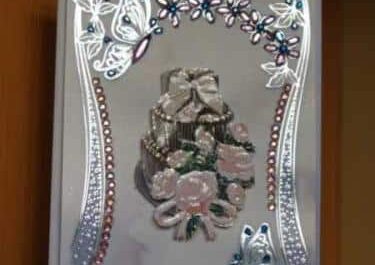 Hochzeitskarte mit Strassschmetterling