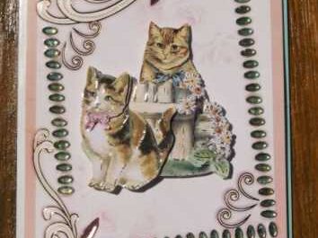 Glitzerkarten mit Vintage-Katzen