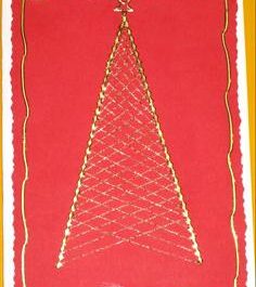 Bastelanleitung Weihnachtsbäume in Fadengrafik