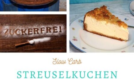 Streuselkuchen ohne Zucker und Weizenmehl
