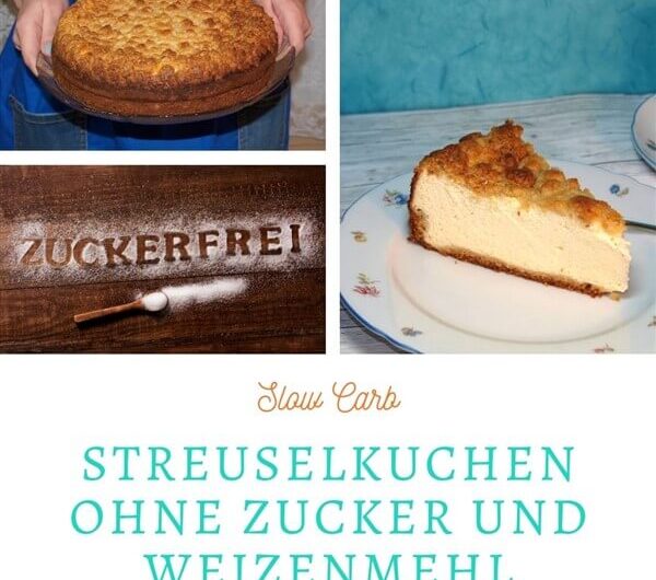Streuselkuchen ohne Zucker und Weizenmehl