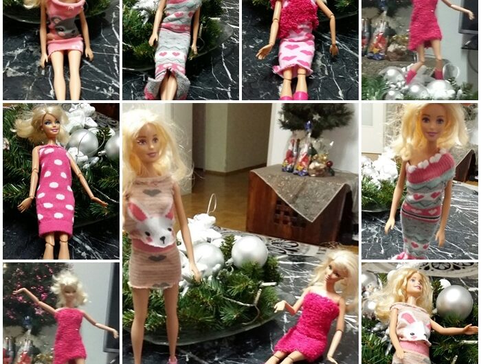 Barbiekleider aus Babystrümpfen – von Ghena und Yomna