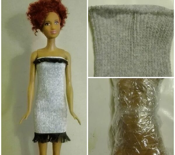 Fransenkleid ohne Nähen für die große Barbie