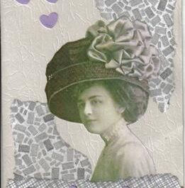 Vintage-Karte "Dame mit Hut"