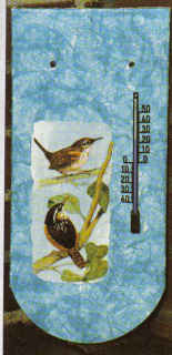 Vogelziegel mit Thermometer