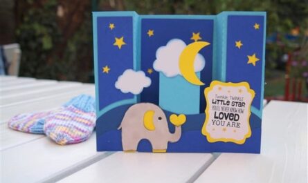 Niedliche Boxkarte mit Elefant zur Geburt