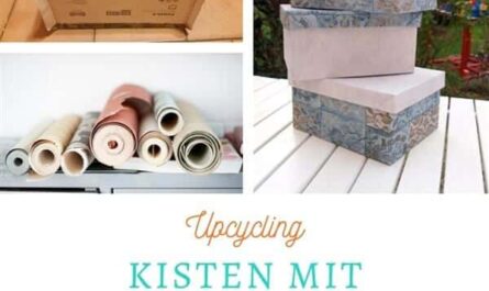 Kisten mit Tapetenresten bekleben