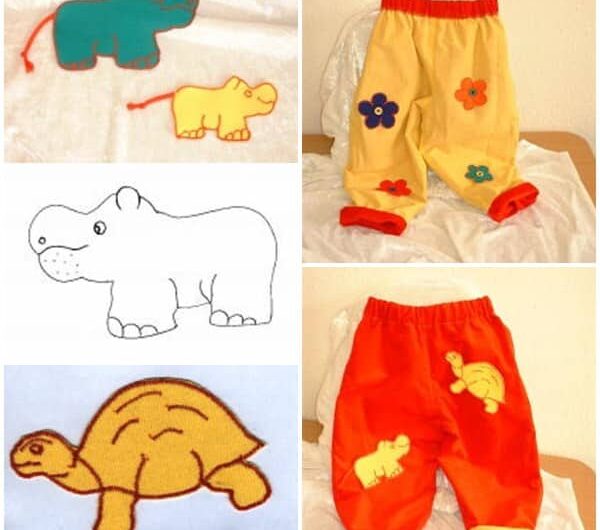 Gedoppelte Kinderhose mit Gummizug