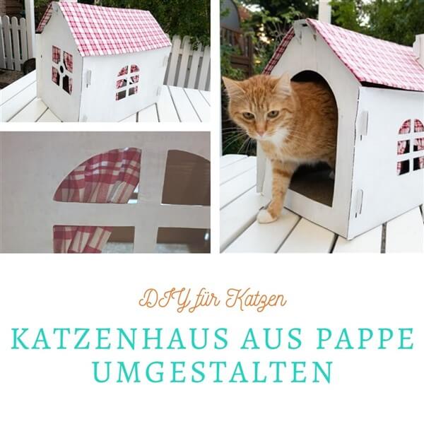 Katzenhaus aus Pappe umgestalten Titelbild