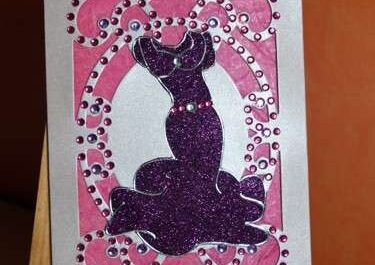 Karte mit Glitzerkleid