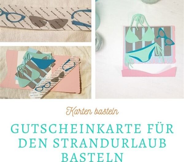 Gutscheinkarte für den Strandurlaub basteln
