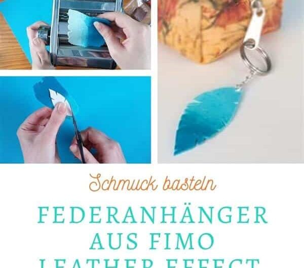 Federanhänger aus Fimo Leather Effect basteln