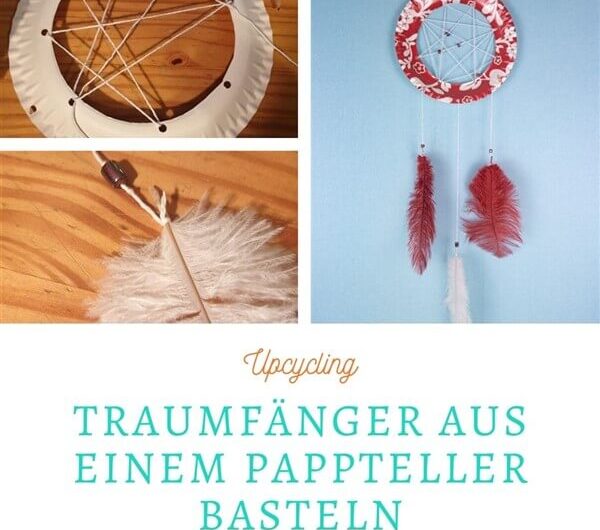 Traumfänger aus einem Pappteller  basteln