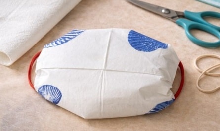 Provisorischer Mundschutz fürs Basteln aus Servietten, Papiertüchern oder Tüchern