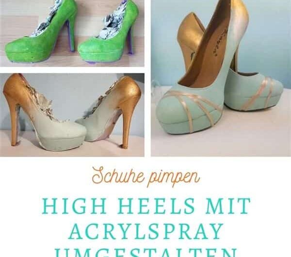 High Heels mit Acrylspray umgestalten