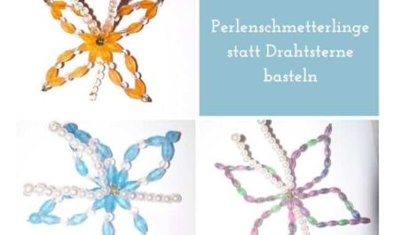 Perlenschmetterlinge aus Drahtsternen basteln
