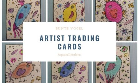 Artist Trading Cards Lustige Vögel in Aquarellmalerei