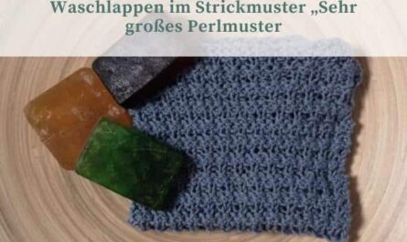 Waschlappen im Strickmuster "Sehr großes Perlmuster"