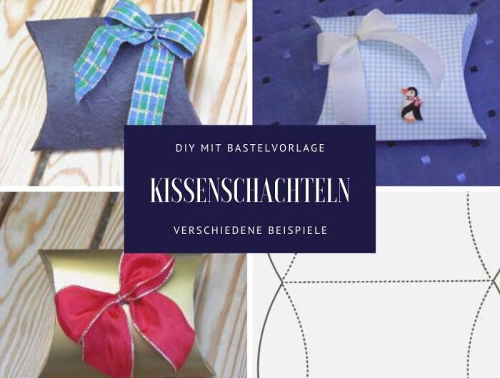 Kissenschachtel (Pillowbox) basteln – mit Bastelvorlage