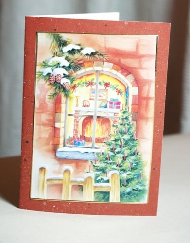 Kaminfeuerkarte und andere Weihnachtskarten