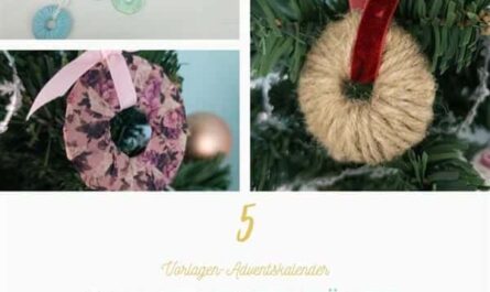 Mini-Adventskränze basteln: Baumschmuck aus KArton Basteln nachhaltig