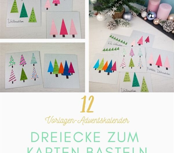 Dreiecke zum Weihnachtskarten basteln