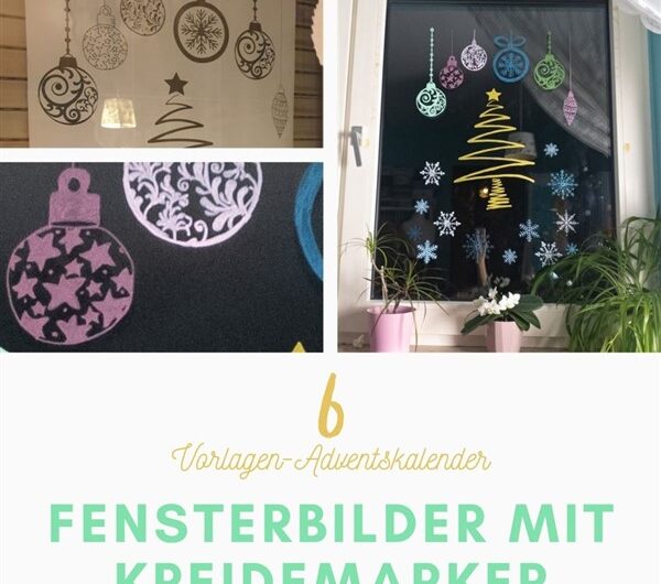 Weihnachtliches Fensterbild mit Kreidemarkern