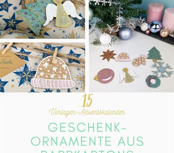 Weihnachtliche Geschenkdekoration aus Pappkartons