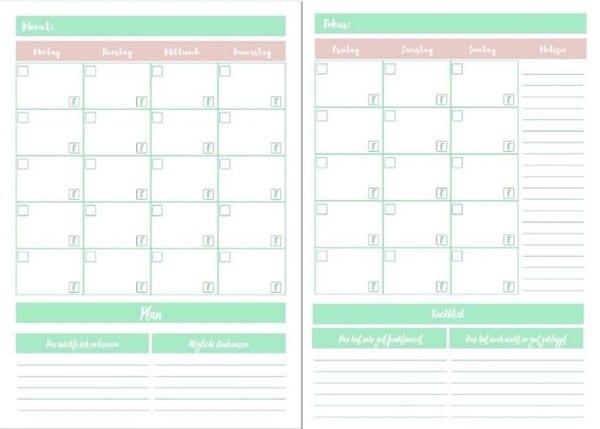 kostenloser Kalender Monatsansicht