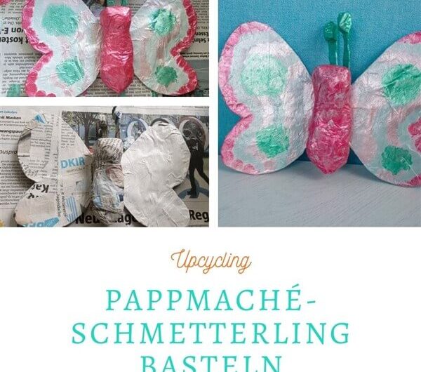 Einen pasteligen Pappmaché-Schmetterling basteln