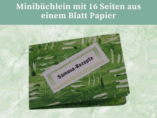Minibüchlein mit 16 Seiten aus einem Blatt Papier