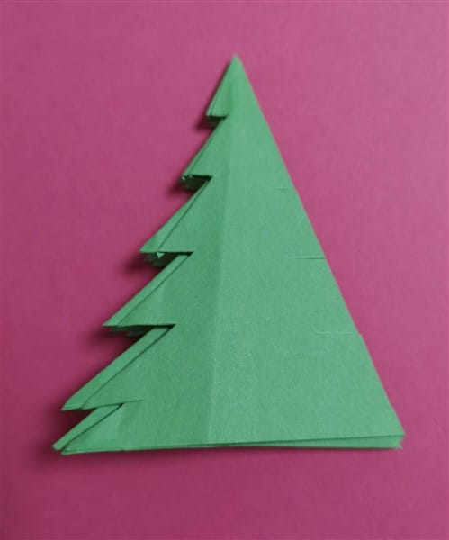 Origami Weihnachtsbaum falten